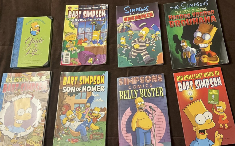 The Simpsons Matt Groening 8 x Comics & Books inc/Halloween issues Titan/Harper